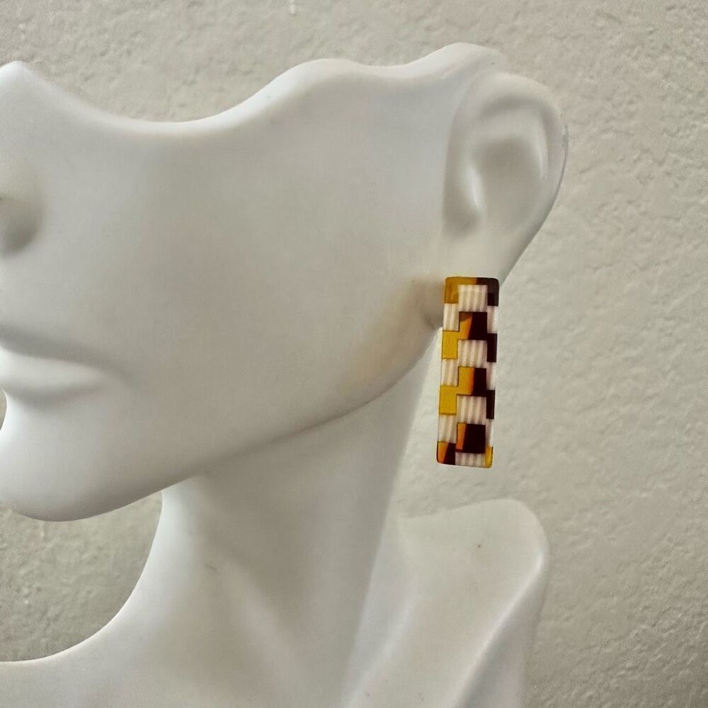 Nat + Noor checkered pattern earrings
